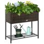 Приподнятая грядка Outsunny 70x30x70 см, коричнево-черная.