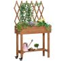 Приподнятая грядка Outsunny 79x29x130 см, коричневая.