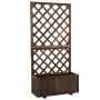 Приподнятая грядка с рейками Outsunny 72,5x31,5x149,5 см, коричневая.