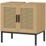 Тумба под раковину Kleankin 60x39x60см, светло-коричневый/черный
