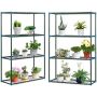 Комплект из 2 подставок для цветов Outsunny 70x27x110 см, темно-зеленый.