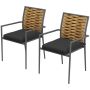 Набор из 2 садовых стульев Outsunny 57x58x87см, чёрно-коричневый