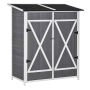 Садовый шкаф для инструментов Outsunny 139x75x160см, серо-белый