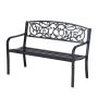 Садовая скамейка Outsunny 127x60x87 см, черная.