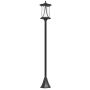 Sodo šviestuvas su saulės baterija Outsunny 17x17x127cm., juodos spalvos
