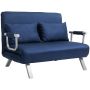 Диван-кровать Homcom 111x80x78см, синий/серебристый цвет