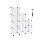 Plastikinė batų lentyna 93 x 31 x 123 cm., 9 skyrių, baltos spalvos
