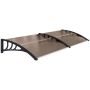 Прозрачный козырек над дверью Outsunny 75x195x23см, черно-коричневого цвета