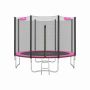 Batutas Ø 366 cm. su apsauginiu tinkleliu, kopėčiomis ir paminkštintais stulpais, rožinės spalvos