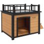 Будка для собаки PawHut 121x77x78см, светло-коричневый/черный цвет