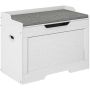 Скамейка с ящиком для хранения Homcom 75x40x56 см, бело-серая.