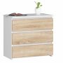 Naktinė spintelė NORE CL3 60 cm., balta/ąžuolo spalvos