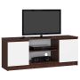 TV staliukas RTV K120, tamsiai rudos/baltos spalvos