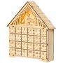 Advento kalendorius Homcom 26,6x6x30cm., šviesiai rudos spalvos