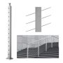 Plieninis trosinio turėklo stulpas, 42"x2"x2", SUS304, 30° kampinis
