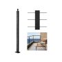 Nerūdijančio plieno juodas kabelių turėklų stulpas, 36x2x2 colių, horizontalios skylės