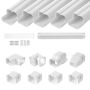 Mini padalintos linijos PVC dangtelio komplektas, 76,2 mm x 3110 mm, baltas