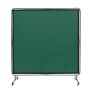 Suvirinimo ekranas su rėmu, 1,8x1,8 m, žalias, vinilo, ratukai