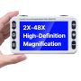 Nešiojamas skaitmeninis didinamasis stiklas 127 mm, 2X–48X, 13 MP, su AV/HDMI ir sulankstoma rankena
