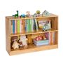 Montessori 2 pakopų knygų lentyna, 87 cm, ruda, vaikiška