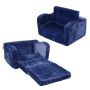 Vaikiška išskleidžiama sofa-lova, mėlyna, 2 viename