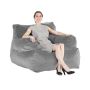 Пуф-диван с подлокотниками, серый, мягкий, для взрослых.