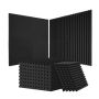 Akustinės putplasčio plokštės, 52 vnt., 12x12x1 col., juodos, ugniai atsparios