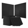 Akustinės putplasčio pločtės, 24 vnt., 12x12x2 col. juodos piramidės