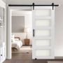 Stumdomos tvarto durys 914x2134 mm, MDF, stiklas, PVC paviršius