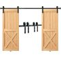Stumdomų tvarto durų furnitūros rinkinys, 243,8 cm, 2 durų, J formos skriemulys