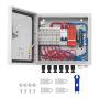 PV jungimo dėžutė su 6 gijomis, 10A saugikliu, 63A automatiniu jungikliu, IP65, plieninis korpusas