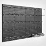 Metalinė perforuota sieninė lenta, 24x12", juoda, 4 plokštės