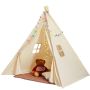 Vaikų žaidimų tipi palapinė su kilimėliu, smėlio spalvos, 1-5 metų vaikams
