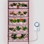 Augalų auginimo stovas su 6 lentynomis, 150W lempa, metalinis, 89x31x180 cm