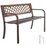Lauko suoliukas 116 cm, anglinio plieno rėmas, PVC tinklelis, antikvarinė bronza