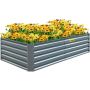 Cinkuota metalinė pakelta lysvė 80x40x19 colių pilka sodinta dėžė