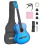 Klasikinė mėlyna medinė gitara 960 mm rinkinys pradedantiesiems
