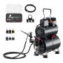 Profesionalus aerografo rinkinys su oro kompresoriumi ir 3 antgaliais, 1/6 AG