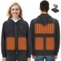 Šildomas džemperis su gobtuvu, 7,4 V akumuliatoriumi, juodas, XXL, unisex