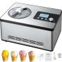 Automatinis ledų aparatas 1,9 L, elektrinis jogurto ir gelato gaminys, sidabrinis
