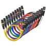 XLR kabeliai 1 m, 10 vnt., ekranuoti, paauksuoti, subalansuoti