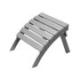 Sulankstomas adirondack pufas, HDPE plastikas, pilkas, atsparus oro sąlygoms, 21,5x18,9x14,8 colių