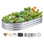 Pakelta lysvė lauko sodinimui, cinkuota metalinė, 71,9x36,4x11 colių, sidabrinė