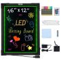 LED rašymo lenta su apšvietimu, 40x30 cm, trinama