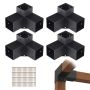 Комплект кронштейнов для деревянных балок перголы, 10,2 x 10,2 см, 4 шт., трехсторонние угловые крепления.