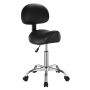 Ergonomiška balno formos kėdė salonui, reguliuojamo aukščio, juoda PU oda, ratukai