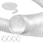 Dulkių surinkimo žarna 2,5 colio x 20 pėdų, sustiprinta PVC, lanksti, skaidri, su vielos spirale, su spaustukais, pjūklams ir staklėms