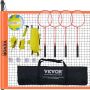 Badmintono ir tinklinio rinkinys su PVC kamuoliu ir nešiojamu tinkleliu