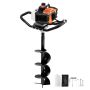 Dujinis žemės grąžtas 43 cm³ 1250 W su 8 colių grąžtu, oranžinis