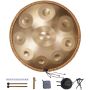 Handpan būgnas 55,9 cm, 9 natų, D minor, plieninis, rankinis